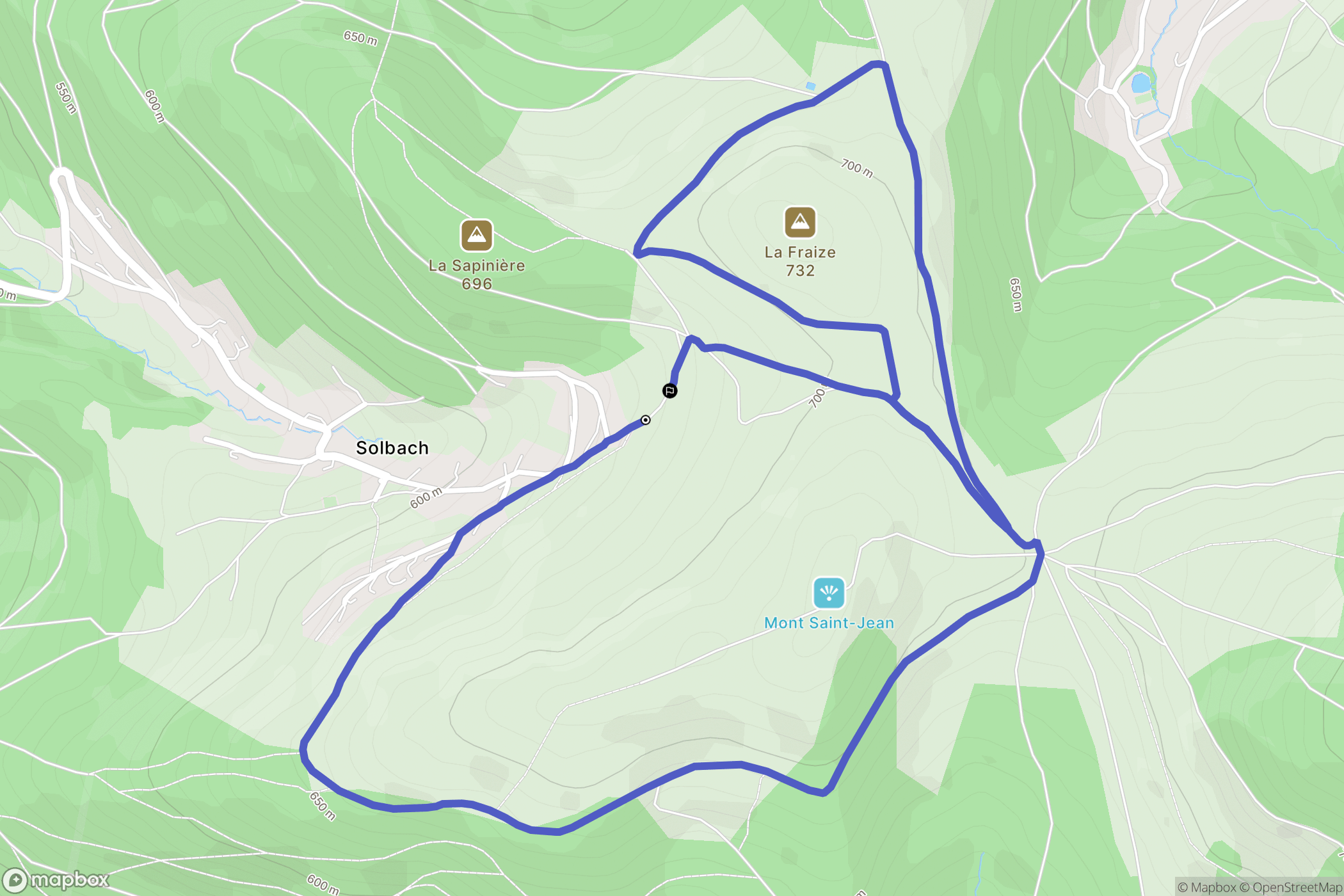 Solbach : carte du parcours de randonnée - France