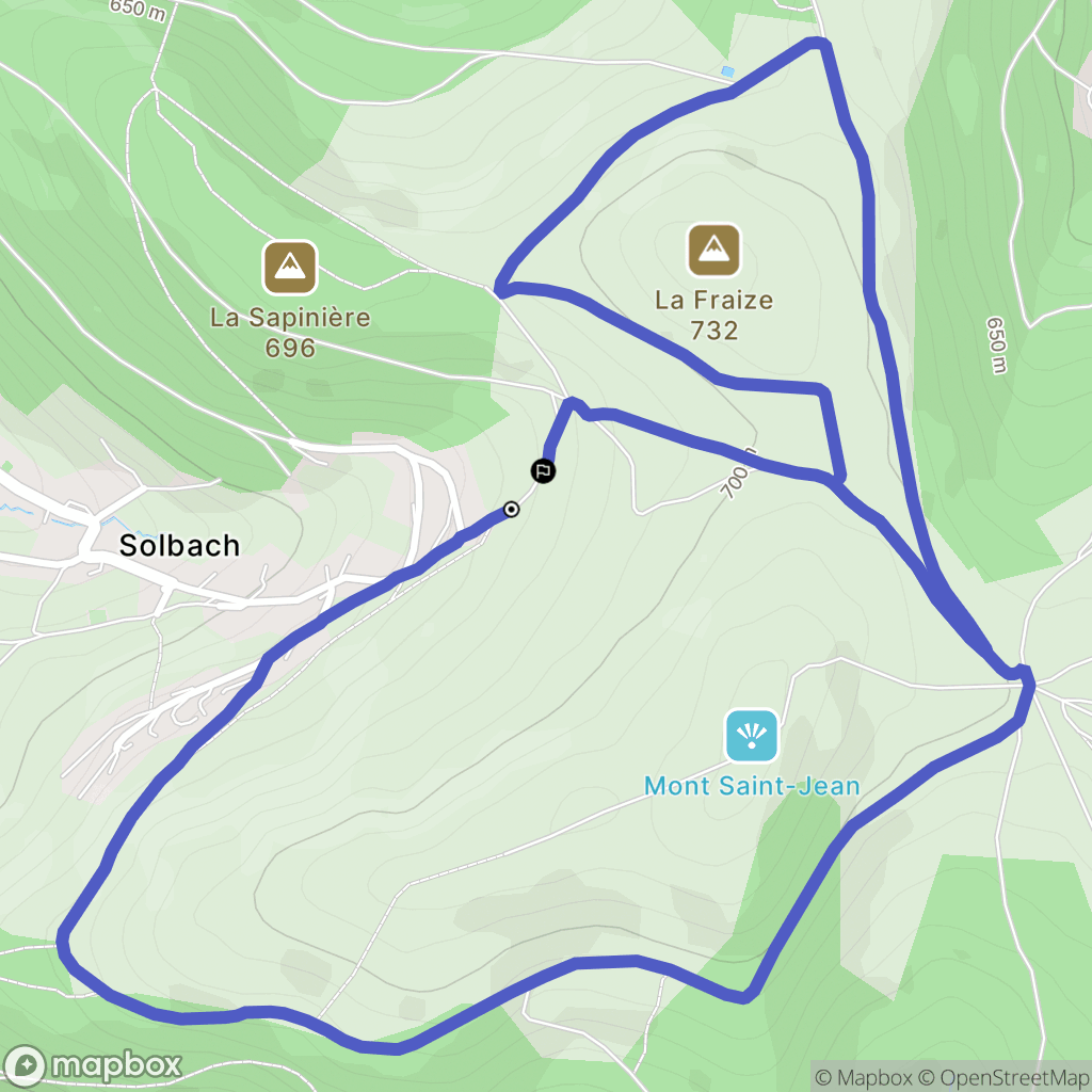 Solbach : carte du parcours de randonnée - France