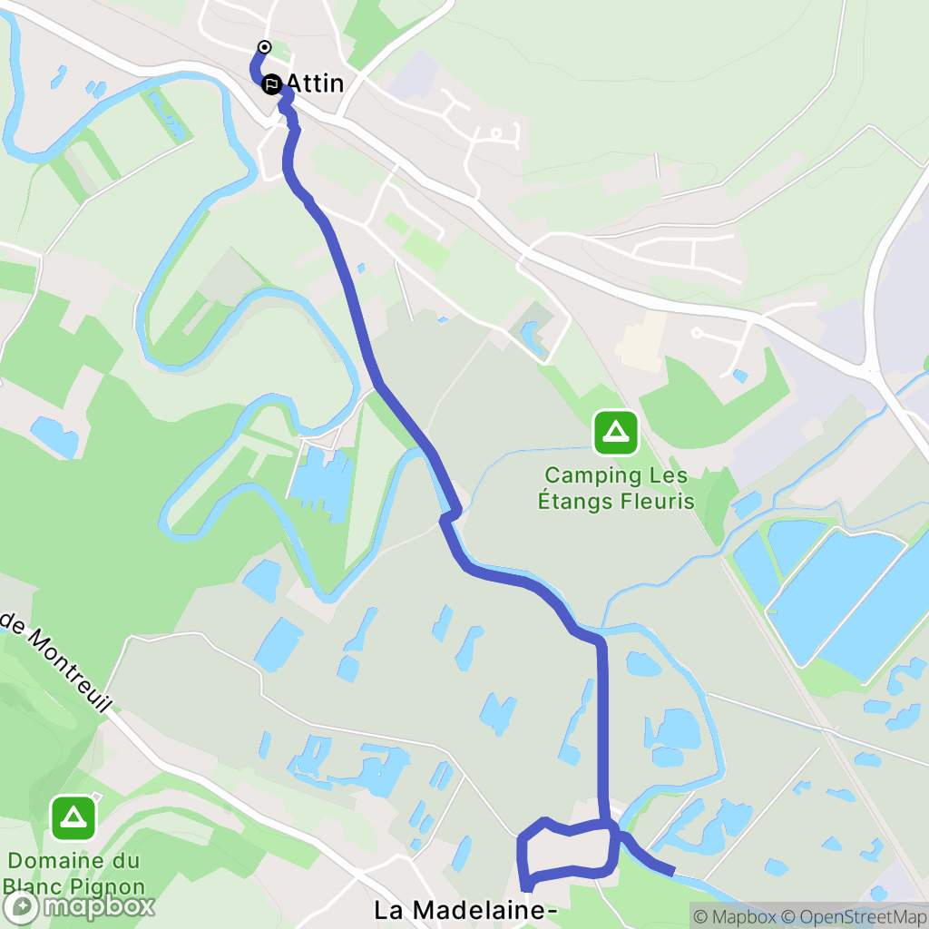 Attin : carte du parcours de randonnée - France
