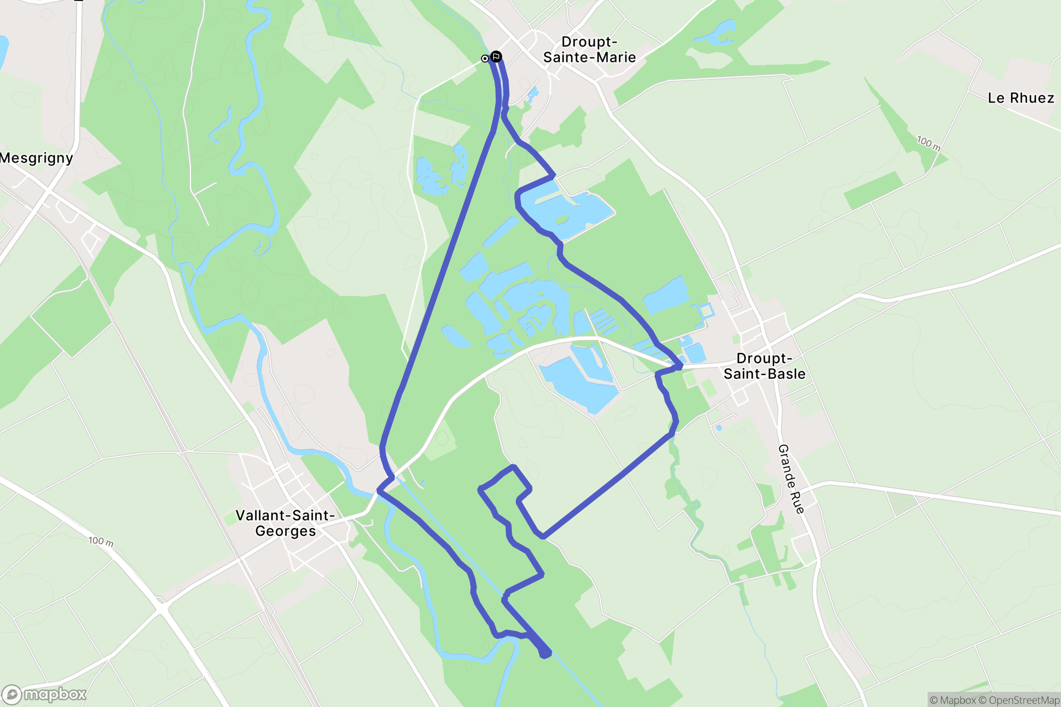 Droupt-Sainte-Marie : carte du parcours de randonnée - France