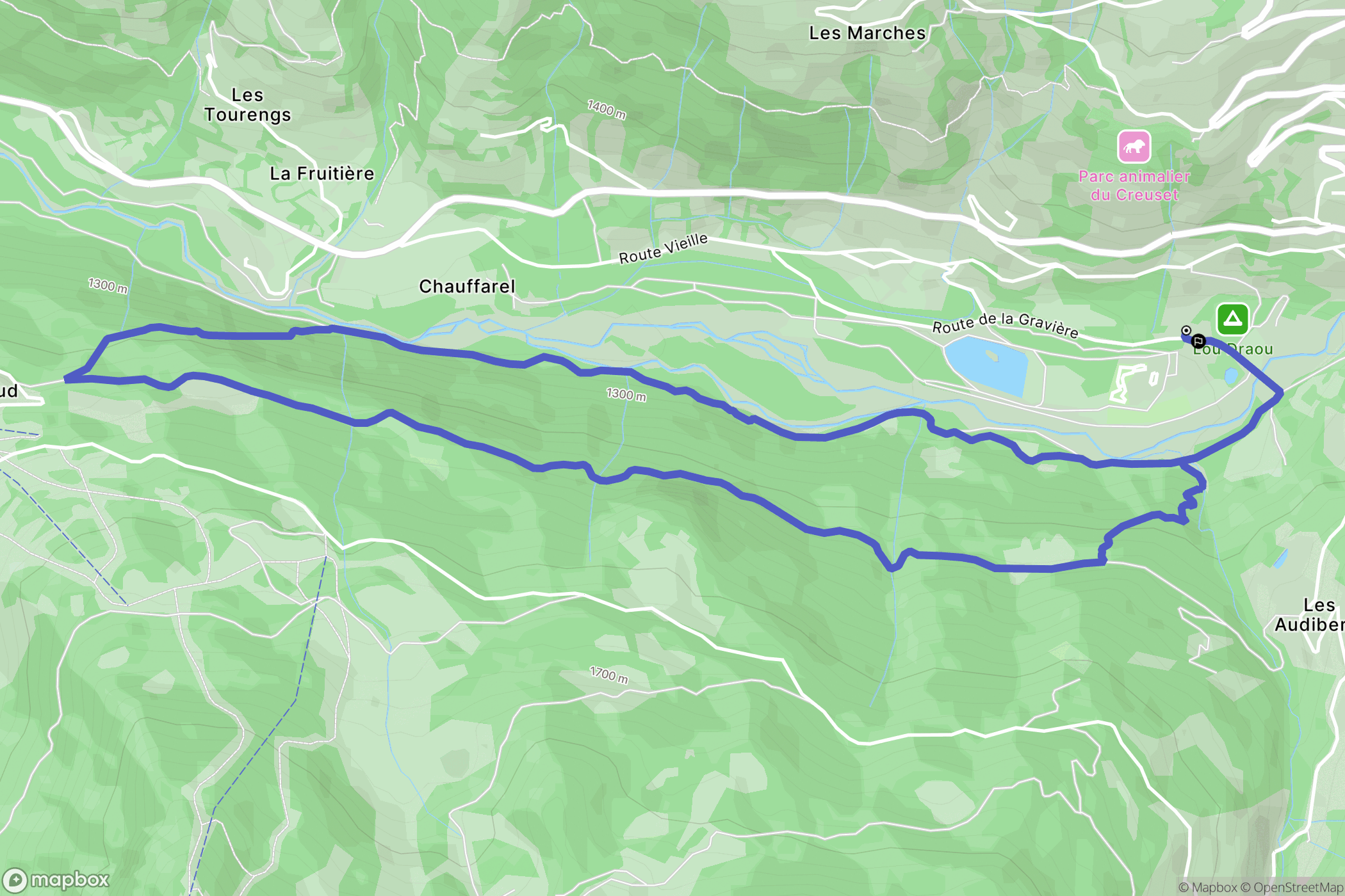 Orcières : carte du parcours de randonnée - France