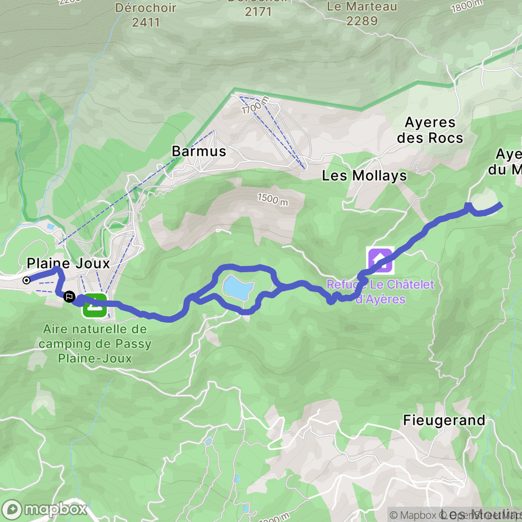 Passy : carte du parcours de randonnée - France
