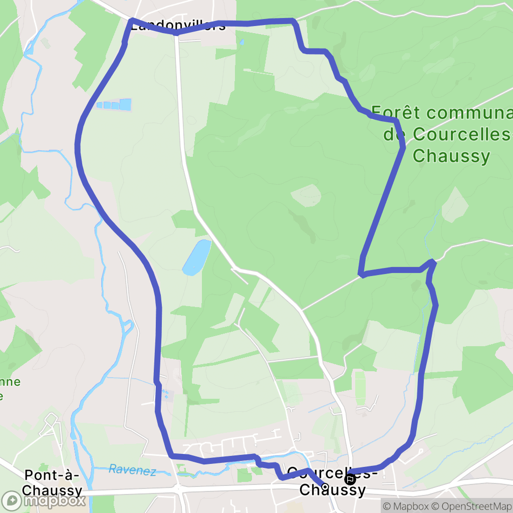 Courcelles-Chaussy : carte du parcours de randonnée - France