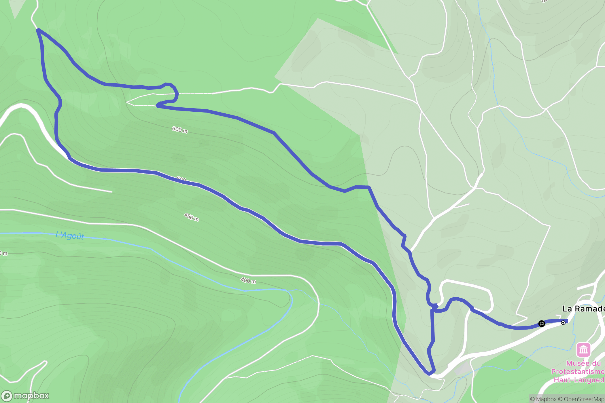 Fontrieu : carte du parcours de randonnée - France