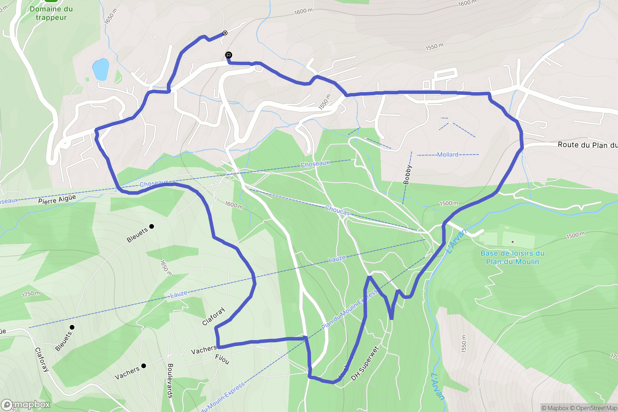 Saint-Sorlin-d'Arves : carte du parcours de randonnée - France