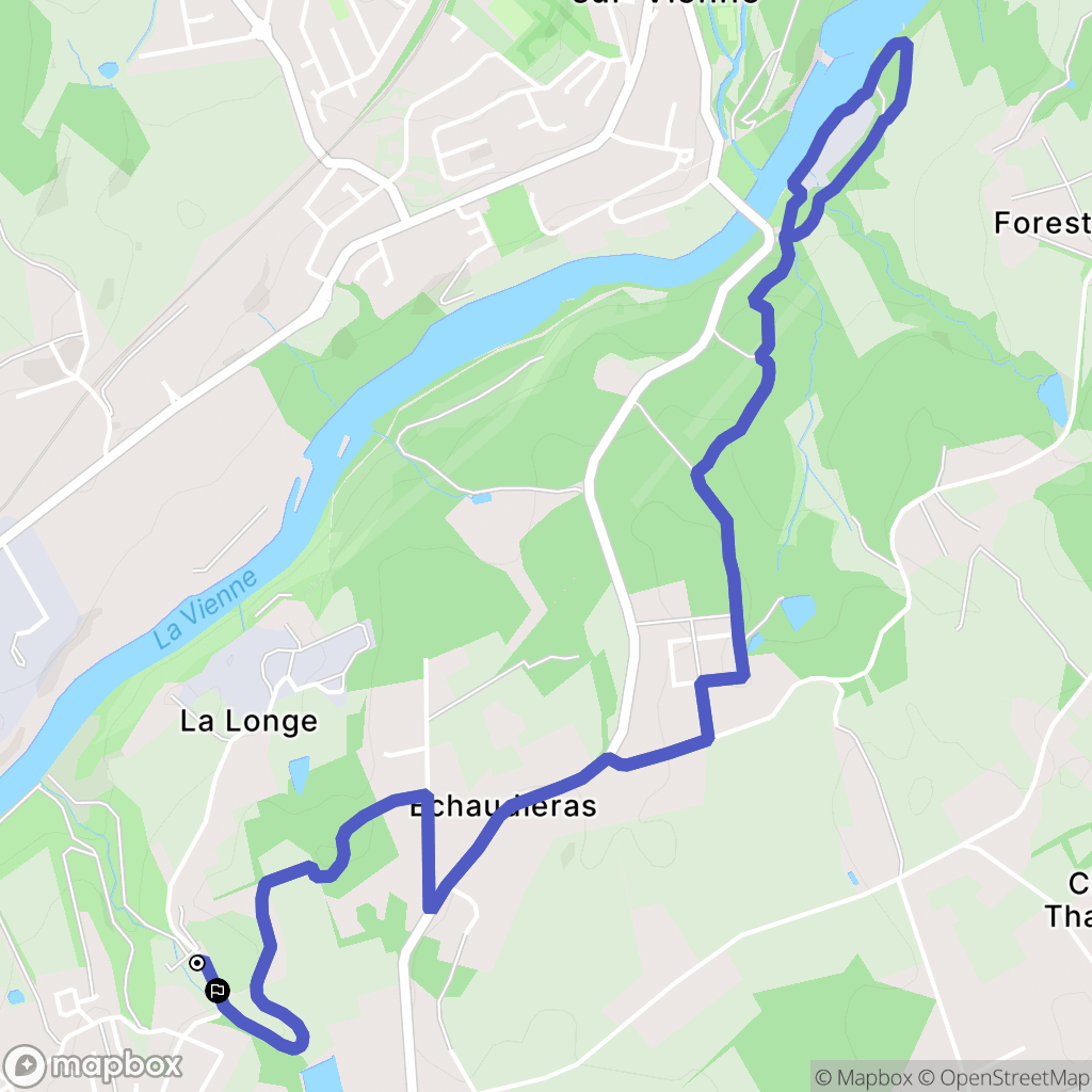 Panazol : carte du parcours de randonnée - France
