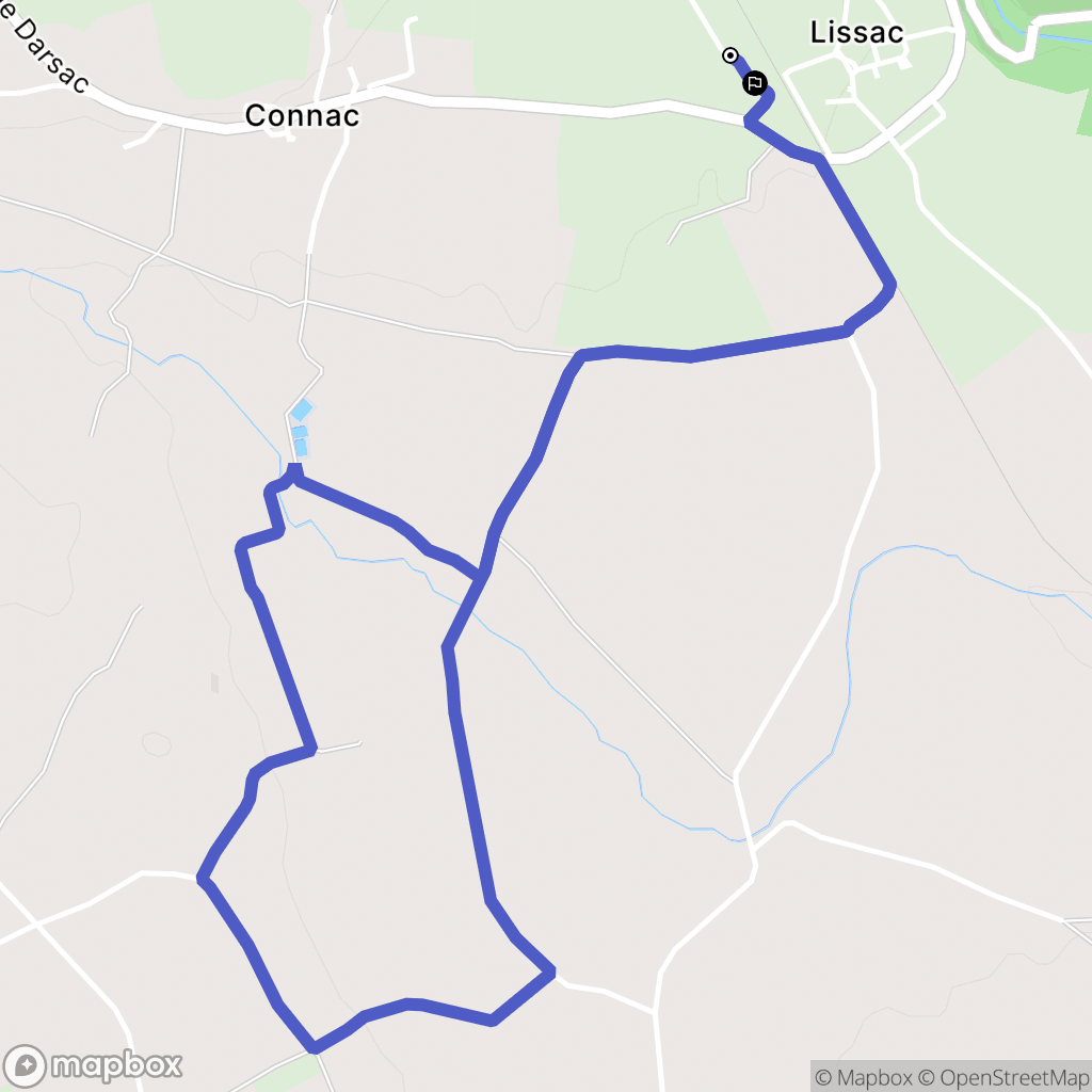 Lissac : carte du parcours de randonnée - France