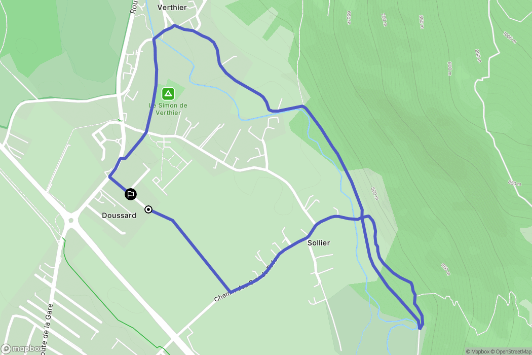 Doussard : carte du parcours de randonnée - France