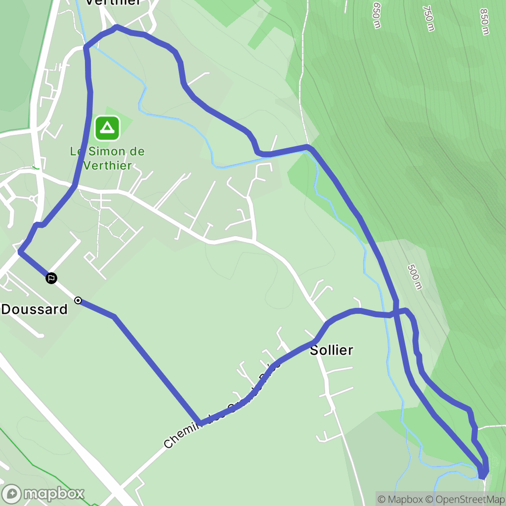 Doussard : carte du parcours de randonnée - France