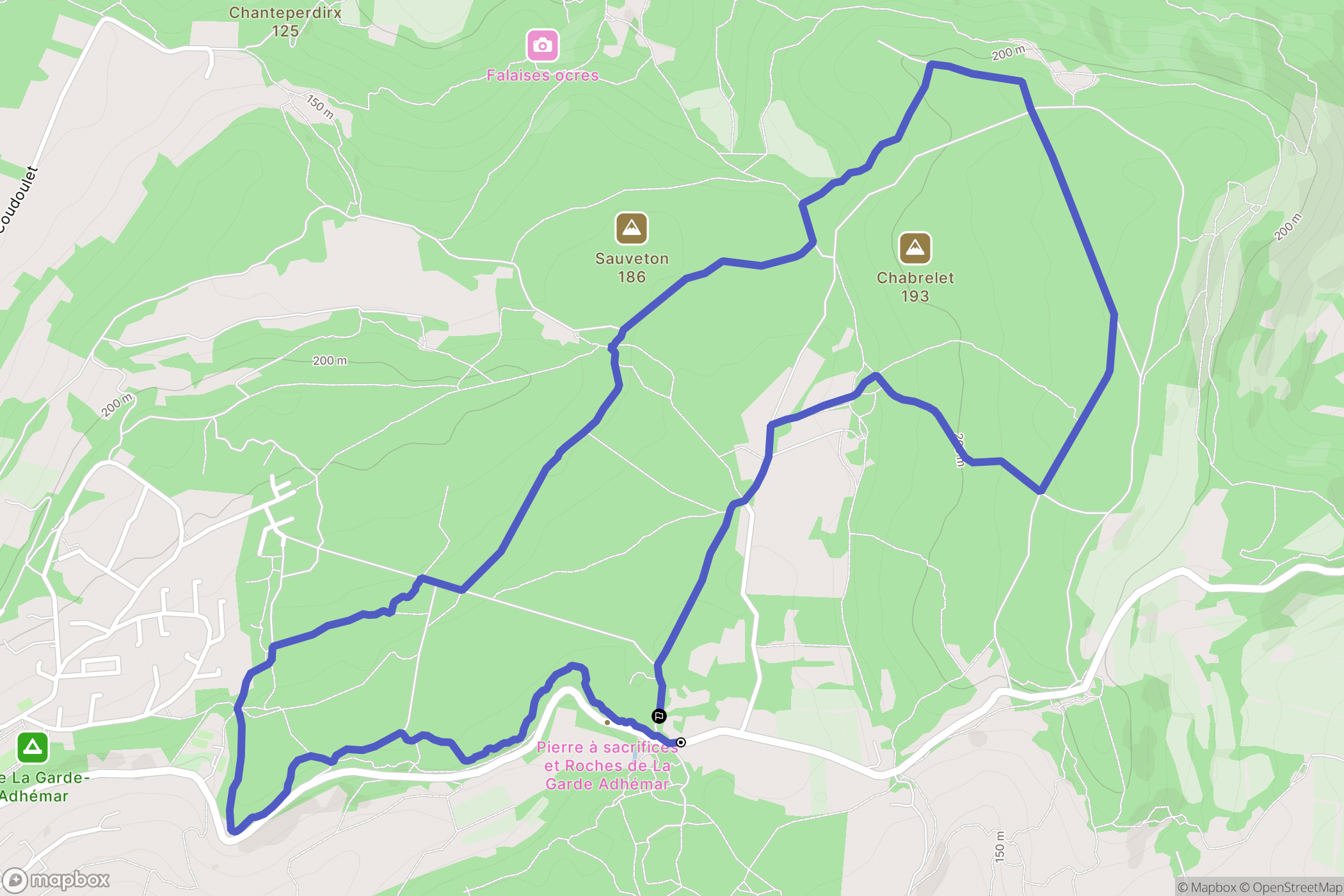 La Garde-Adhémar : carte du parcours de randonnée - France