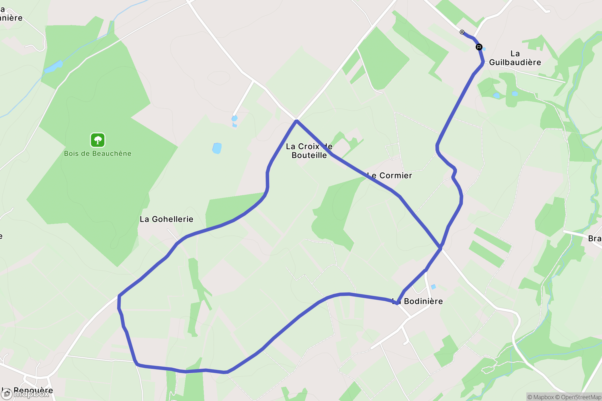 Le Landreau : carte du parcours de randonnée - France