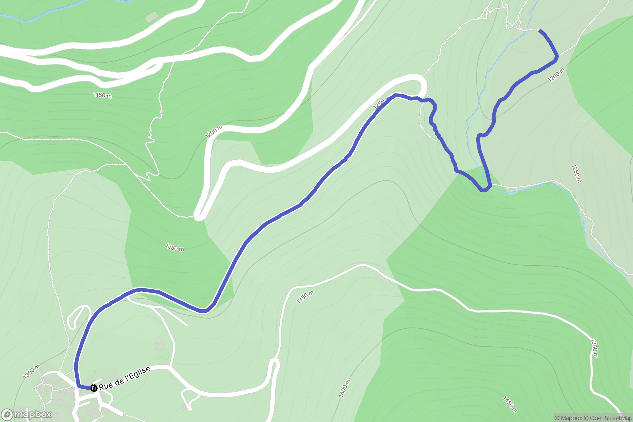 Fontpédrouse : carte du parcours de randonnée - France