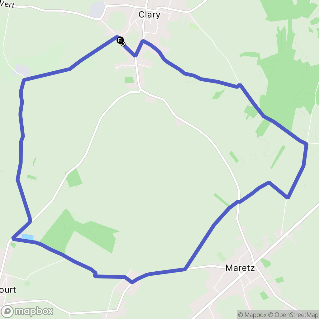 Clary : carte du parcours de randonnée - France