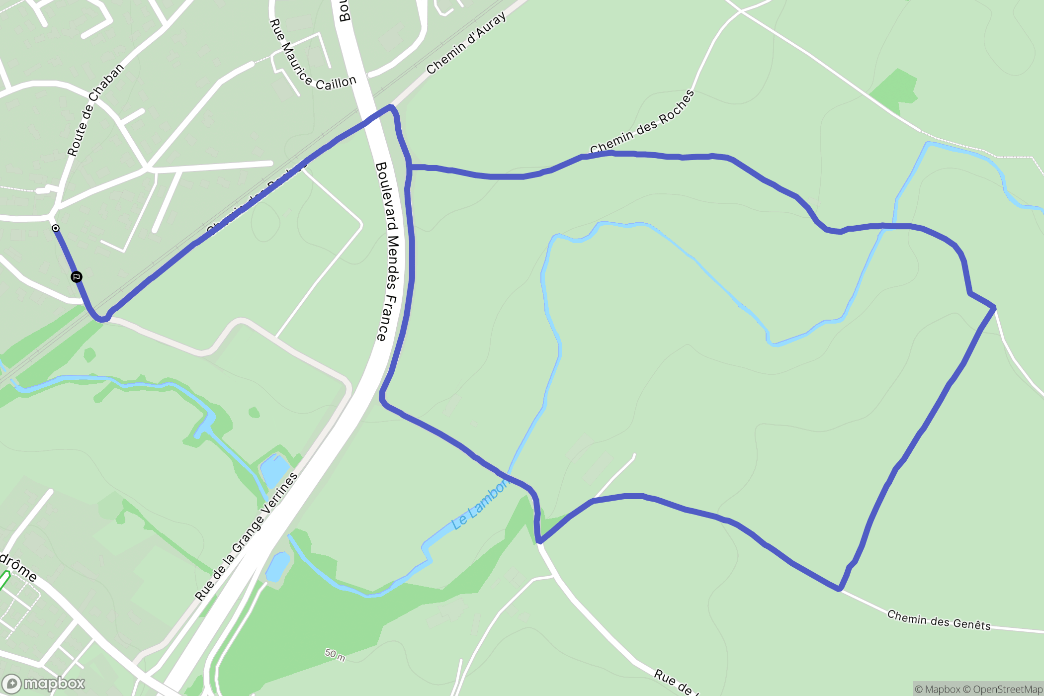 Niort : carte du parcours de randonnée - France