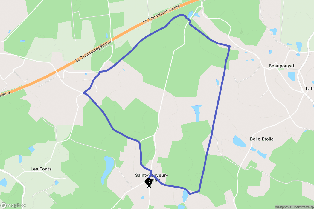 Saint-Sauveur-Lalande : carte du parcours de randonnée - France