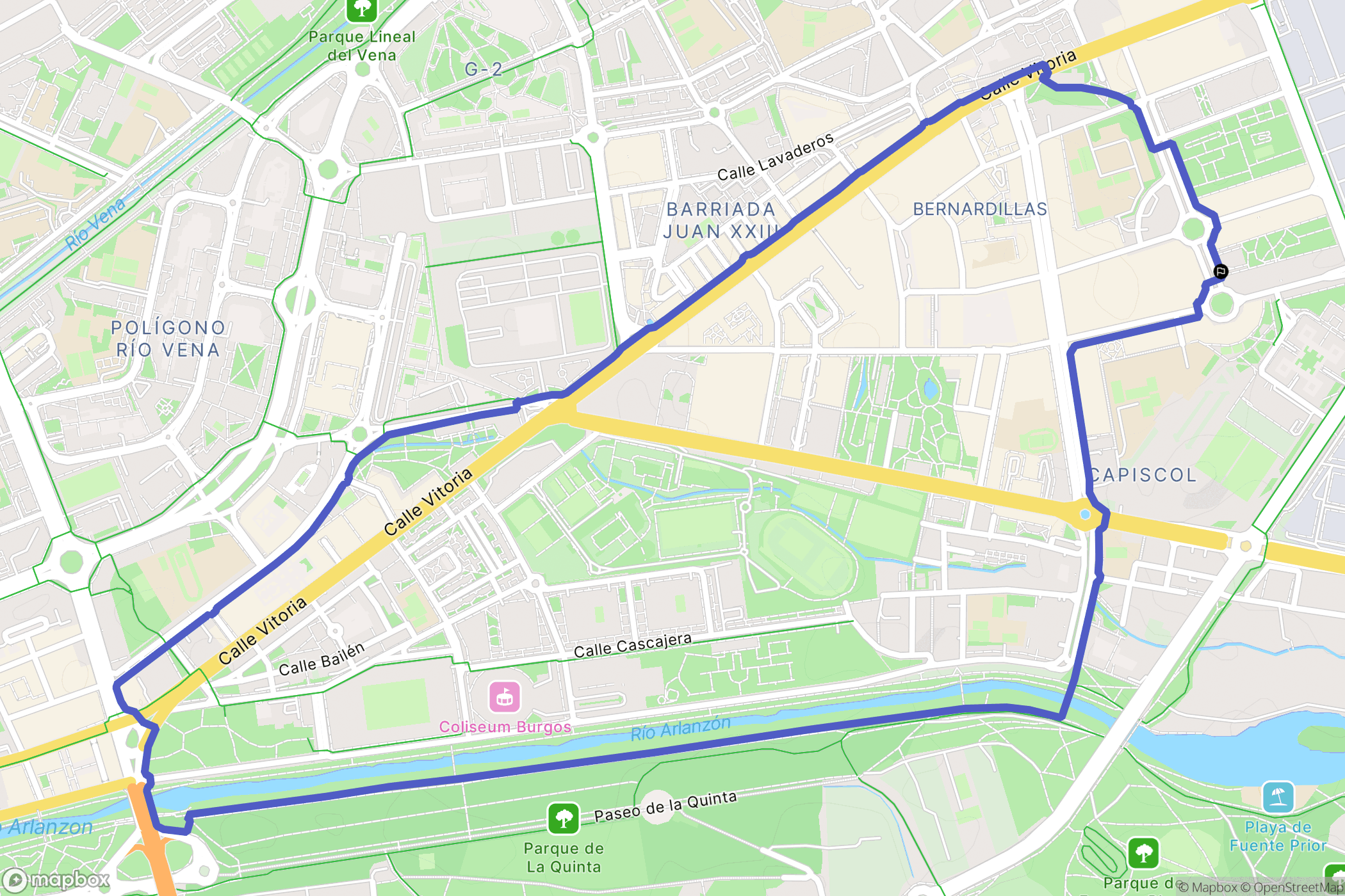 Burgos : carte du parcours de randonnée - Spain