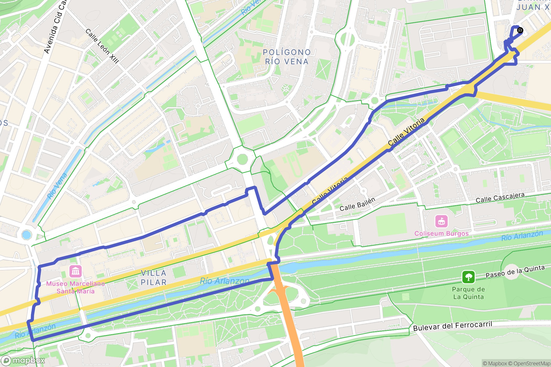 Burgos : carte du parcours de randonnée - Spain
