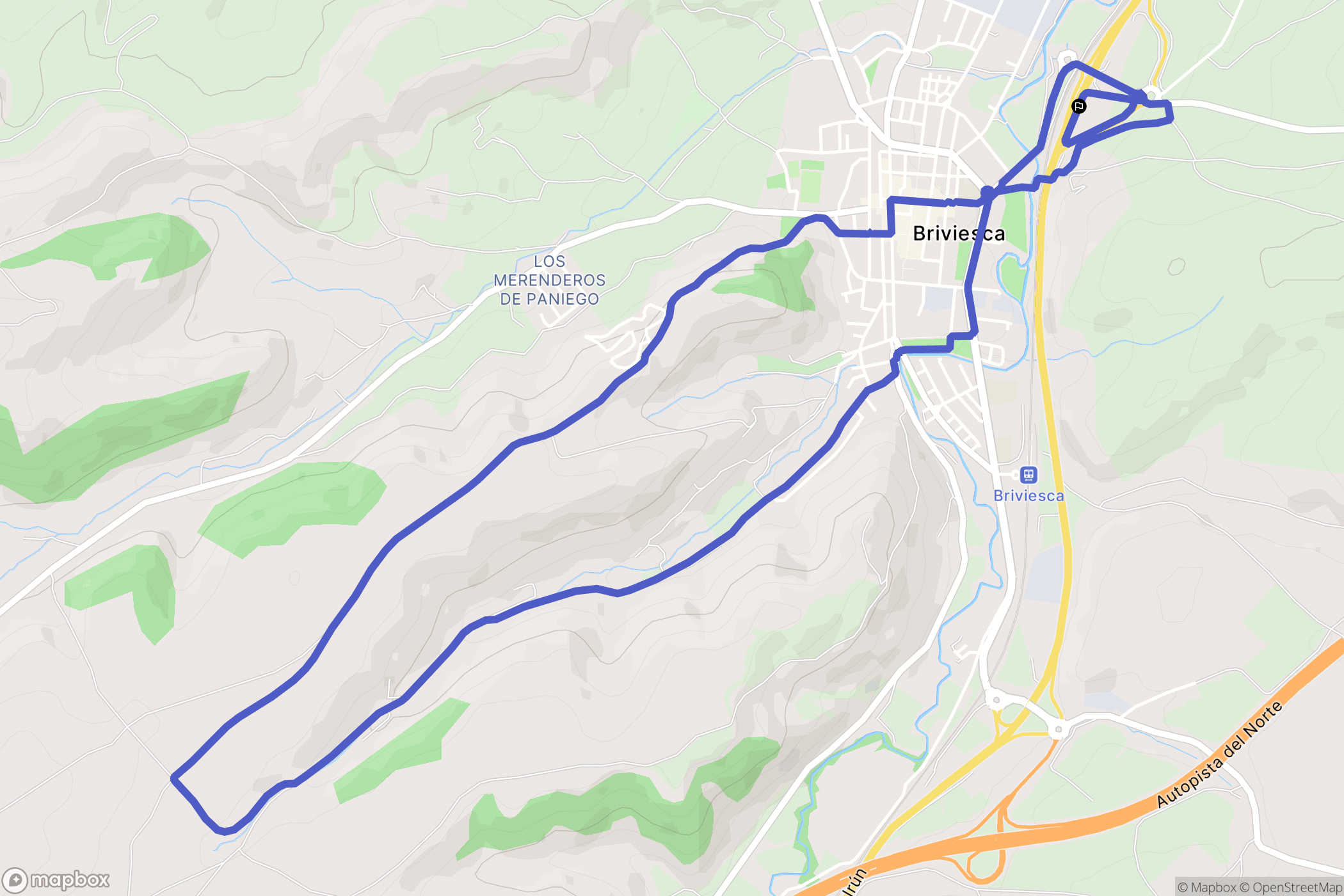 Briviesca : carte du parcours de randonnée - Spain