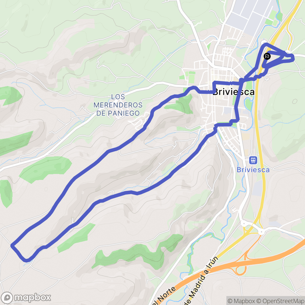 Briviesca : carte du parcours de randonnée - Spain