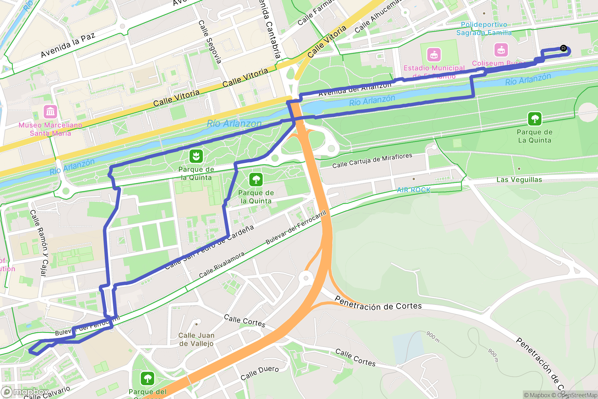 Burgos : carte du parcours de randonnée - Spain