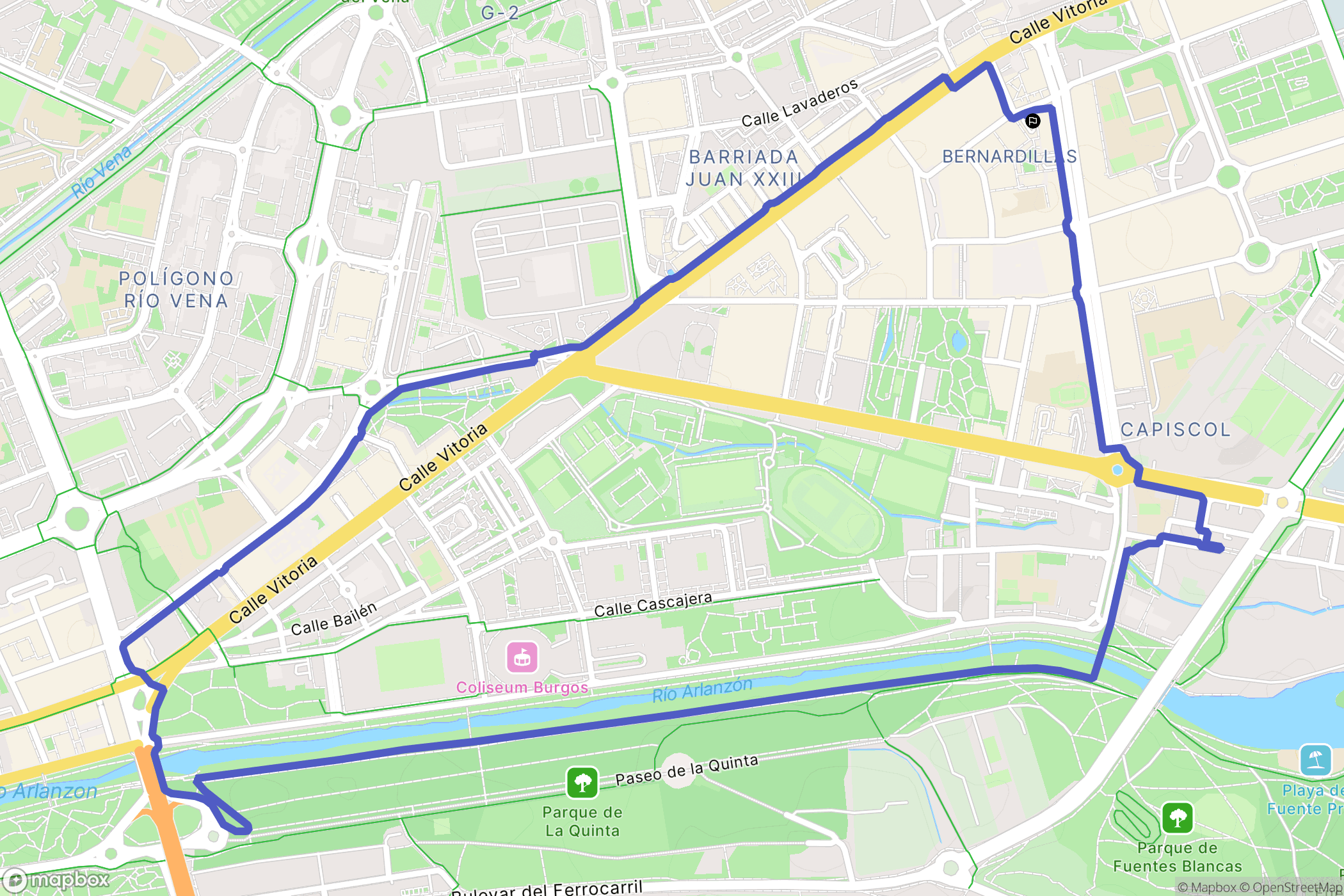 Burgos : carte du parcours de randonnée - Spain