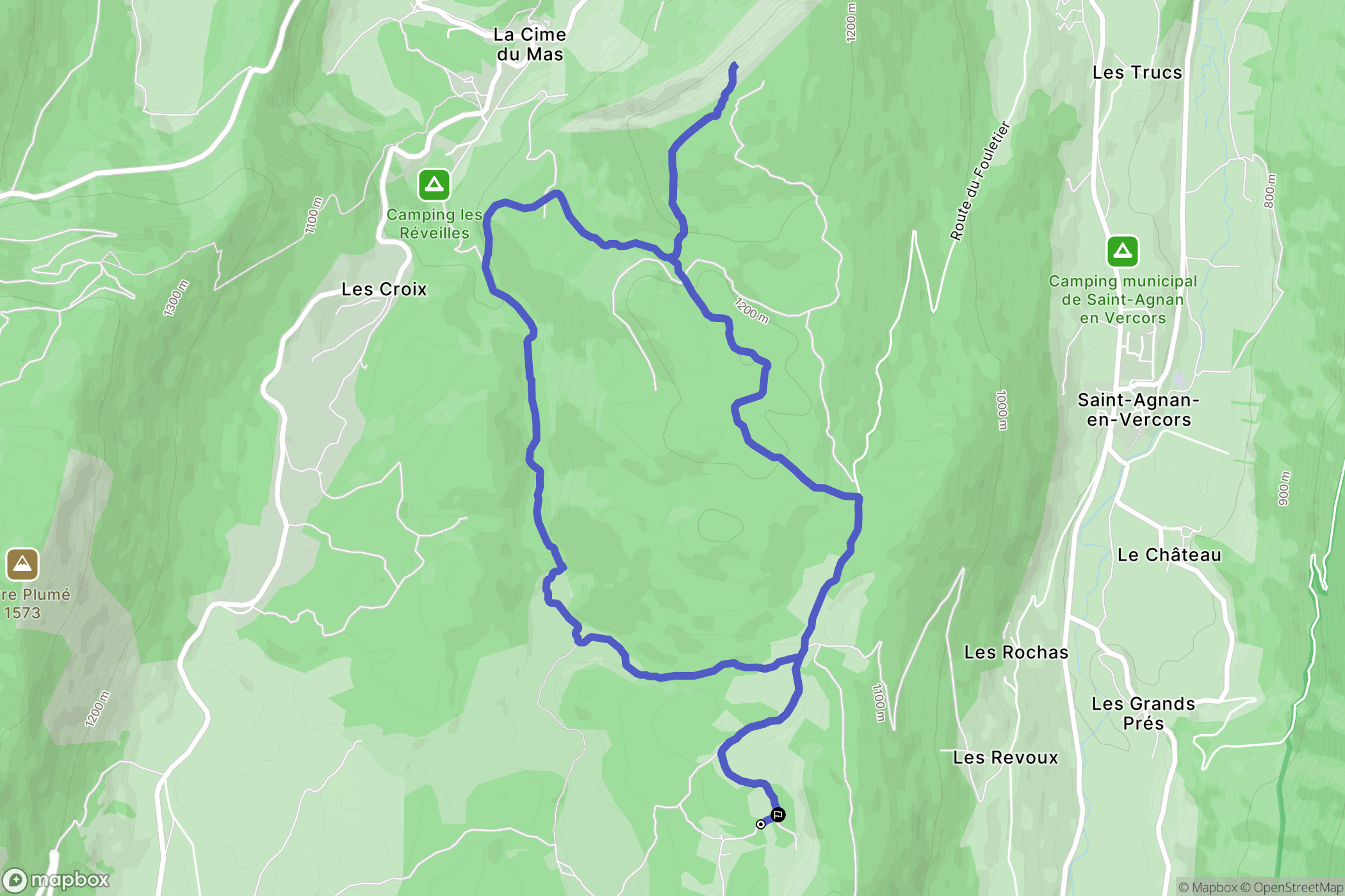 Vassieux-en-Vercors : carte du parcours de randonnée - France