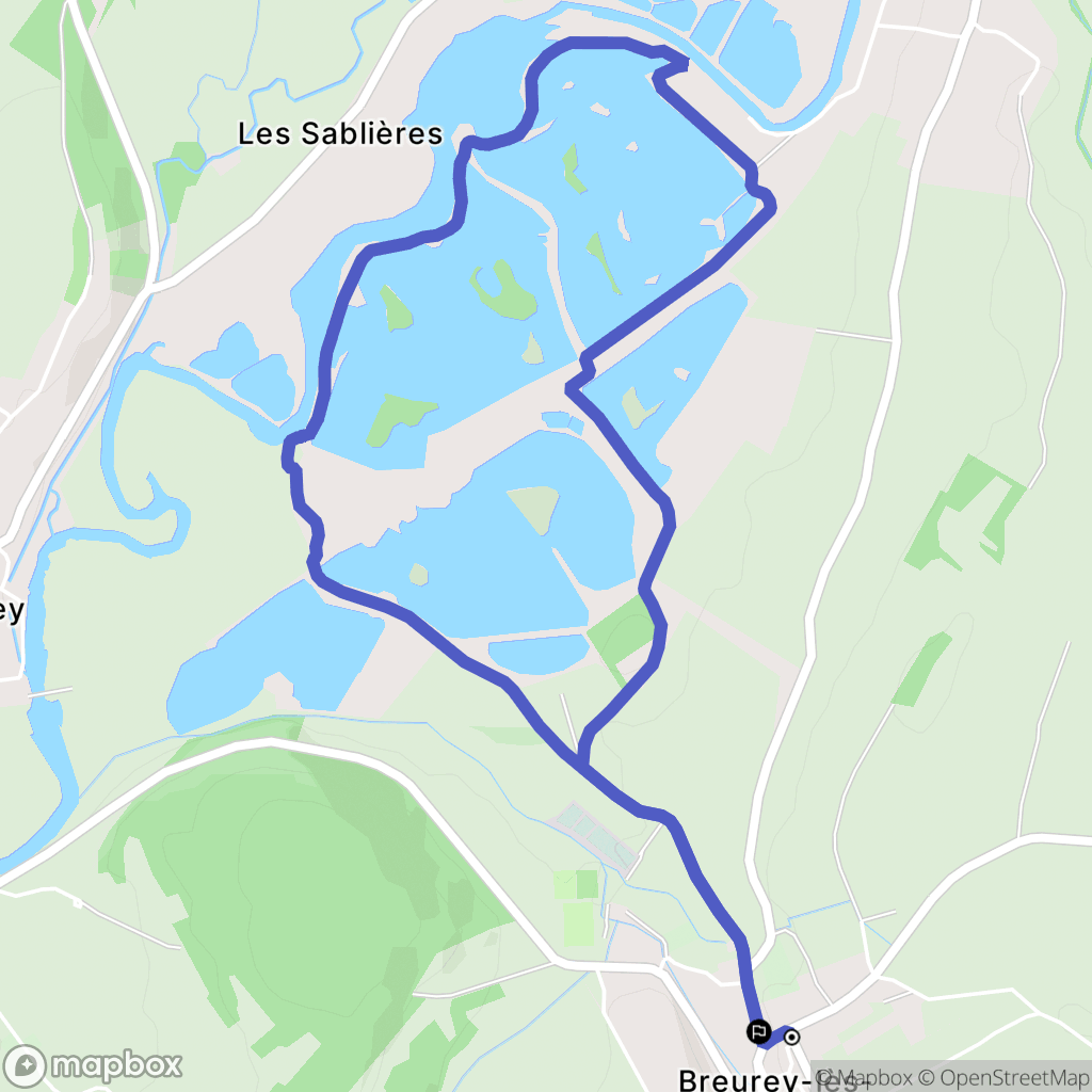 Breurey-lès-Faverney : carte du parcours de randonnée - France