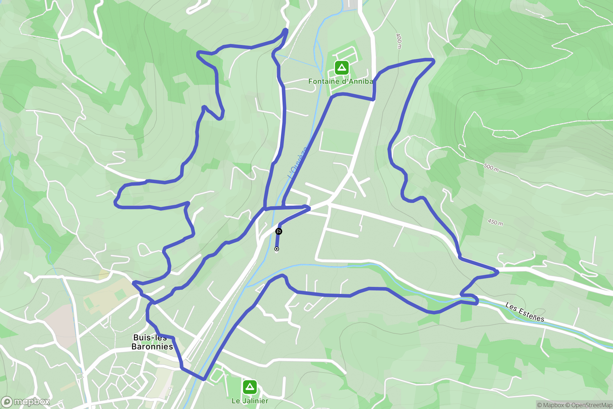 Buis-les-Baronnies : carte du parcours de randonnée - France
