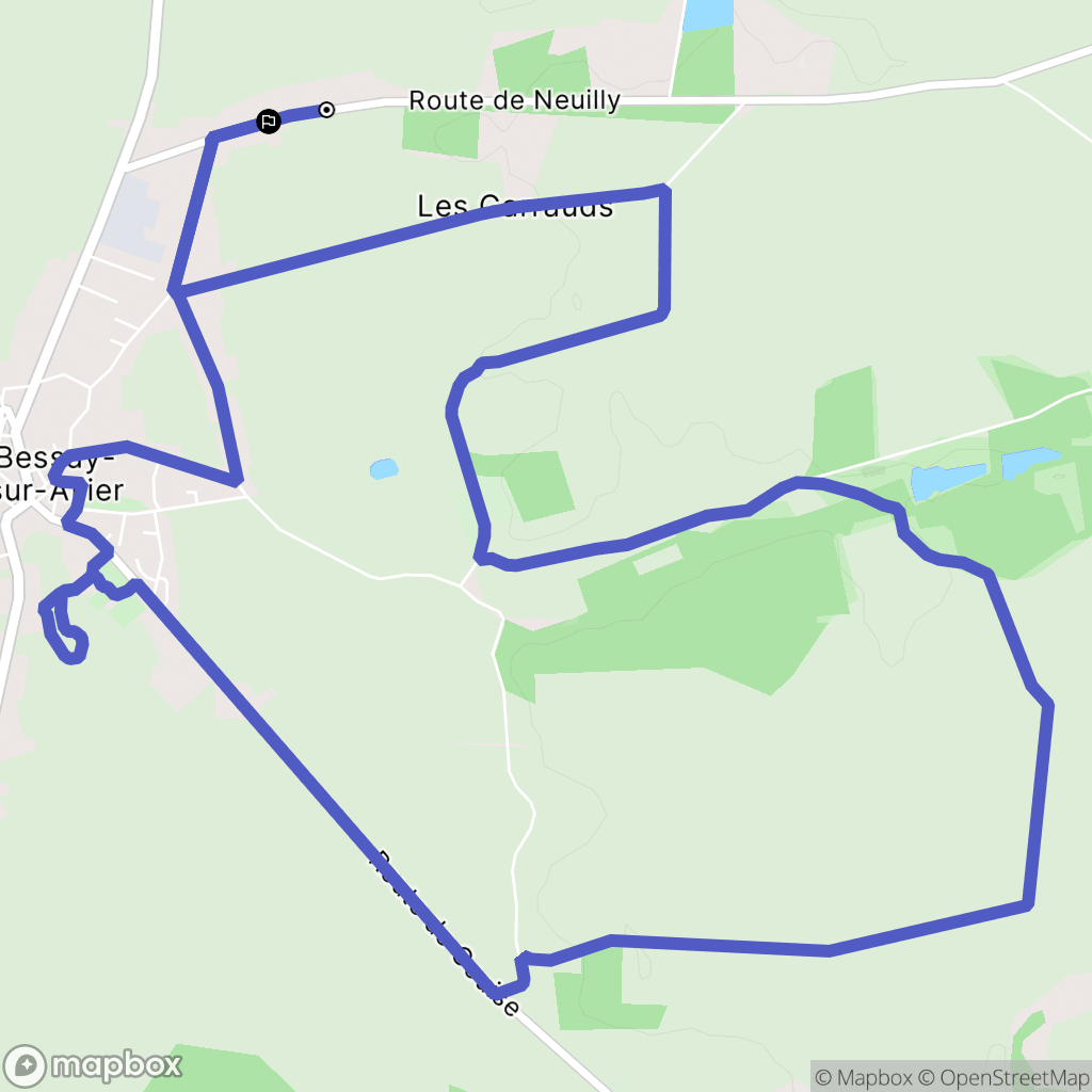 Bessay-sur-Allier : carte du parcours de randonnée - France