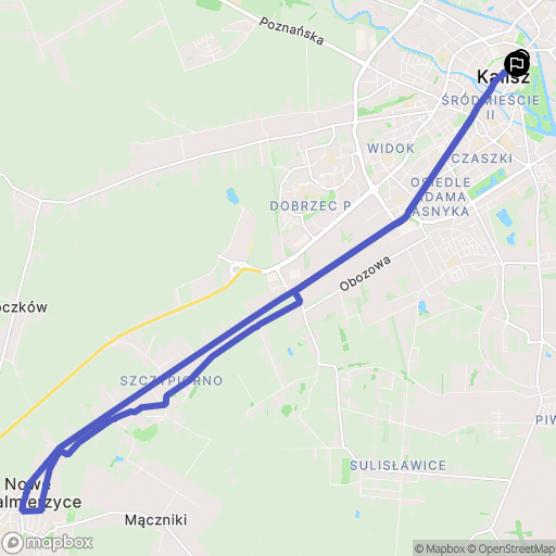 Kalisz: mapa trasy - Poland