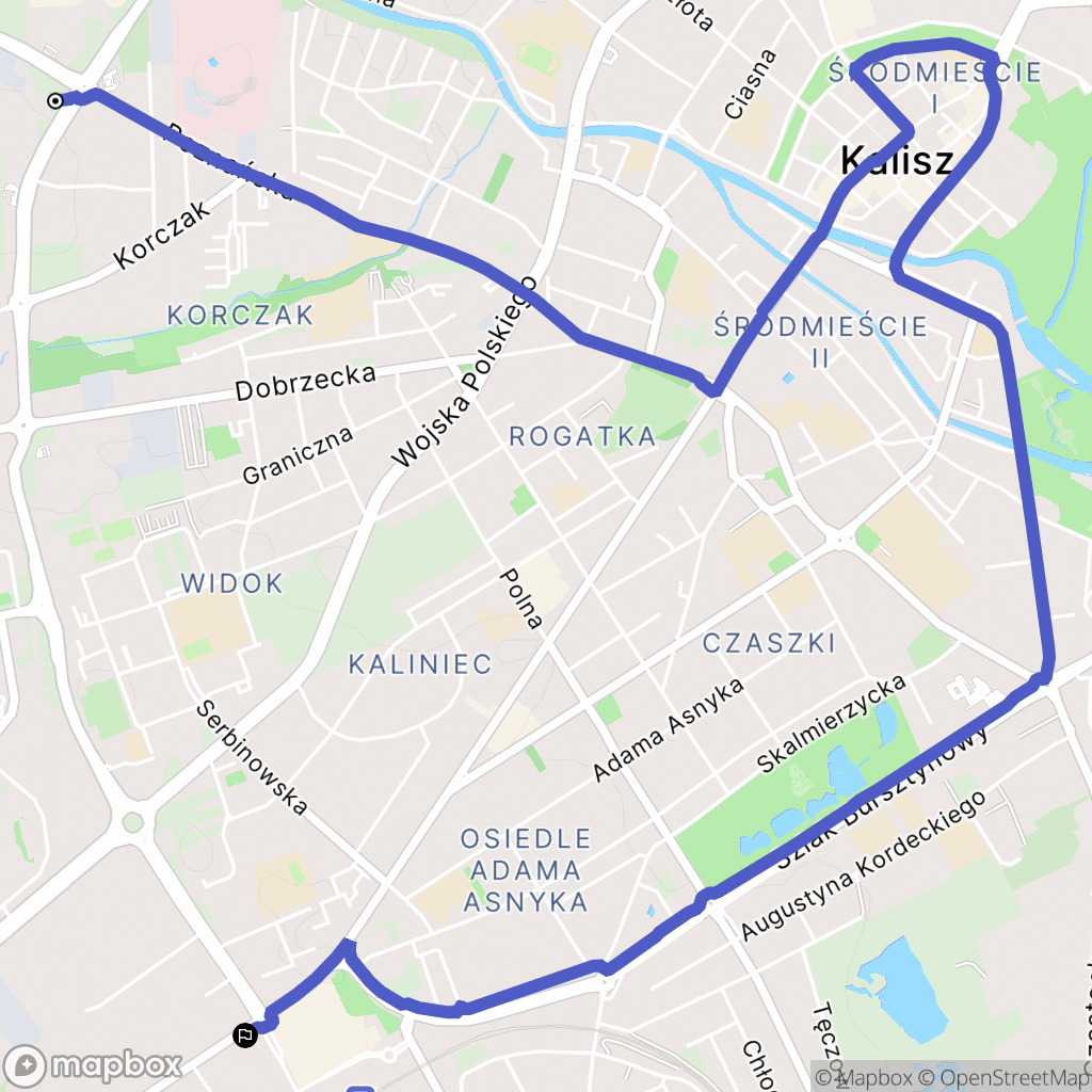 Kalisz: mapa trasy - Poland