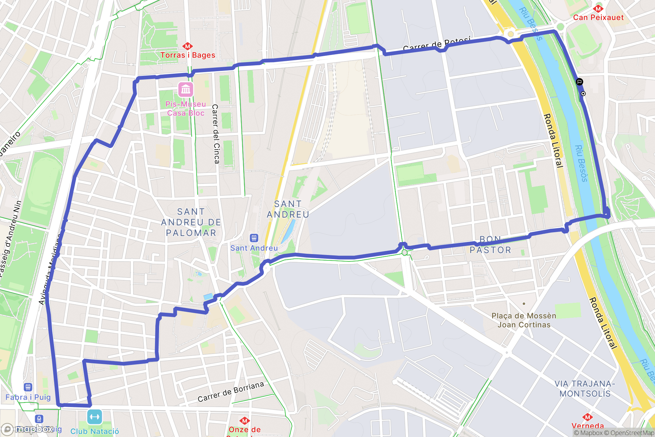 Santa Coloma de Gramenet : carte du parcours de randonnée - Spain