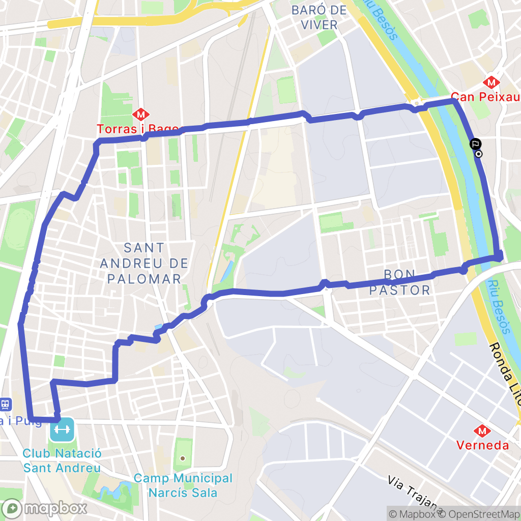 Santa Coloma de Gramenet : carte du parcours de randonnée - Spain
