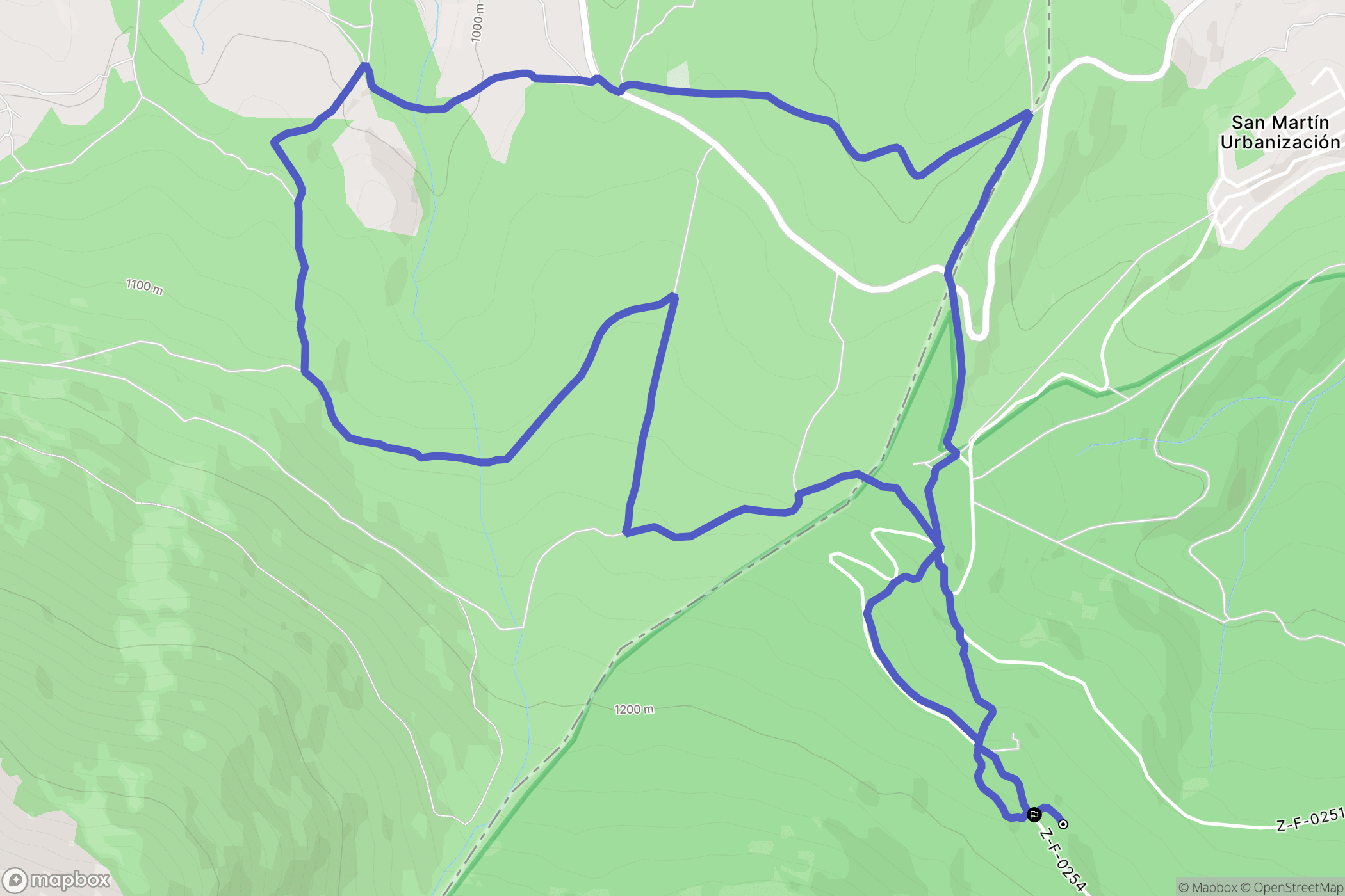 San Martín de la Virgen del Moncayo : carte du parcours de randonnée - Spain