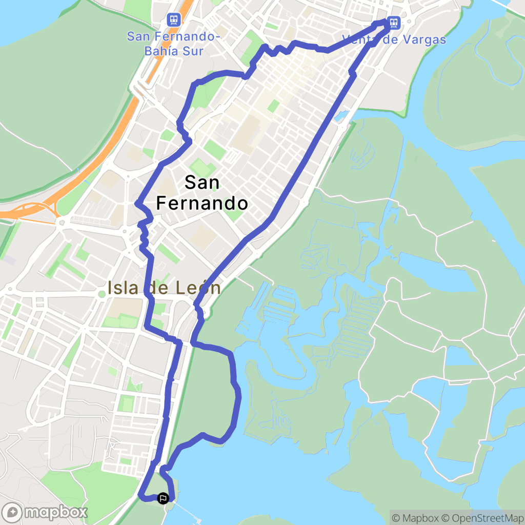 San Fernando : carte du parcours de randonnée - Spain