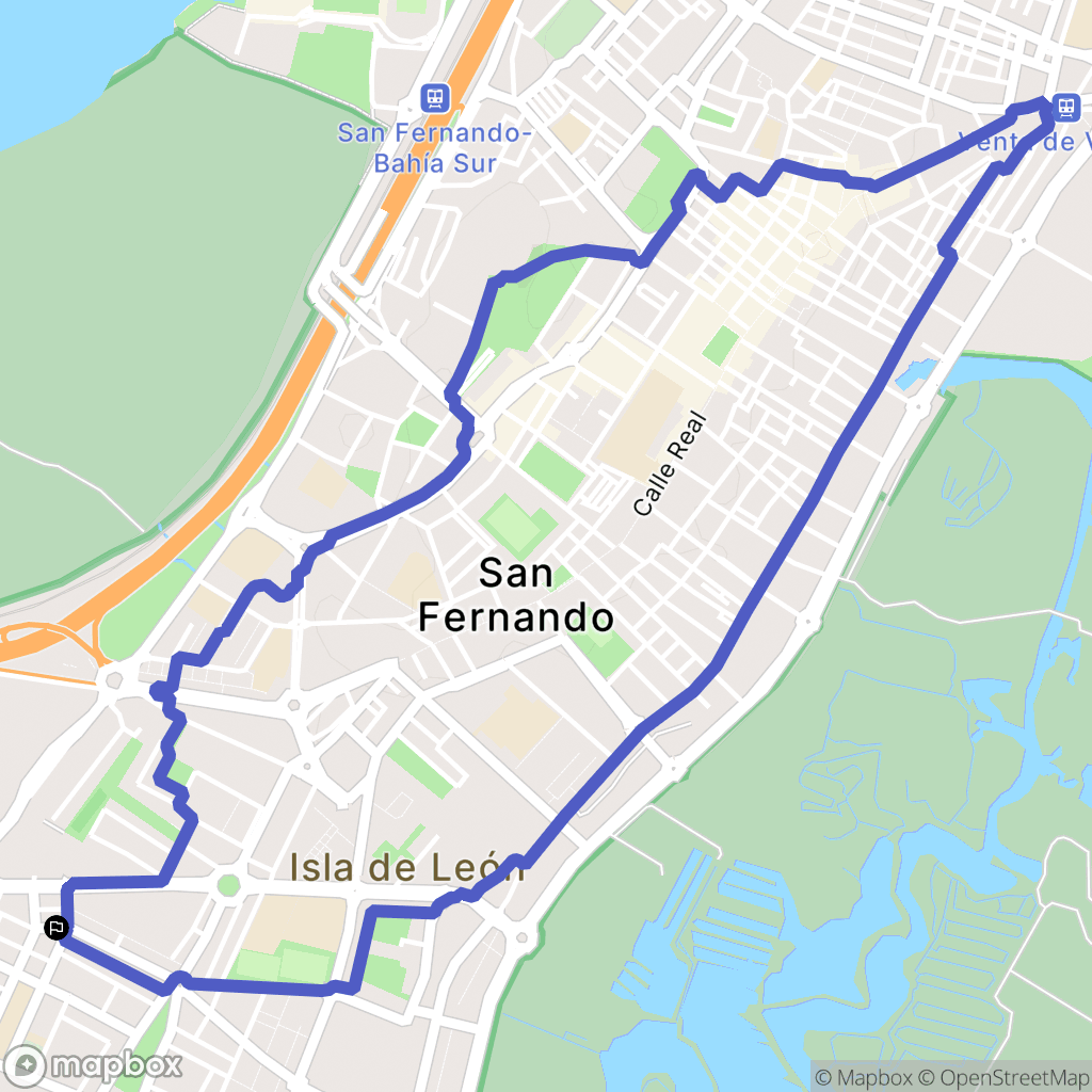 San Fernando : carte du parcours de randonnée - Spain