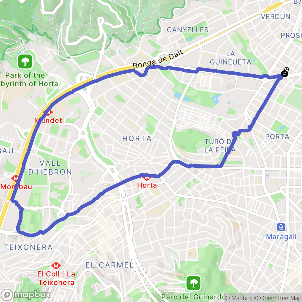 Barcelona : carte du parcours de randonnée - Spain