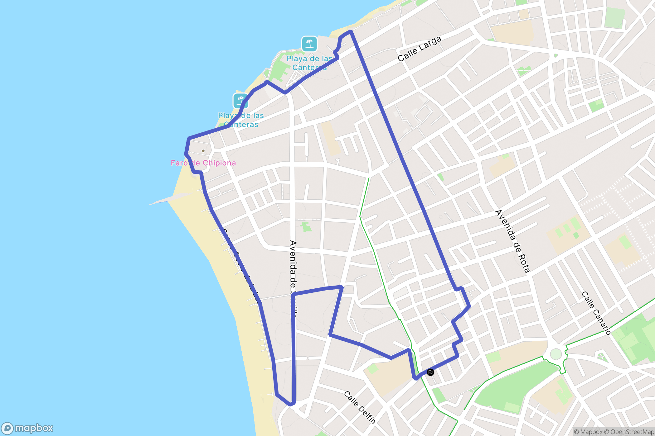 Chipiona : carte du parcours de randonnée - Spain