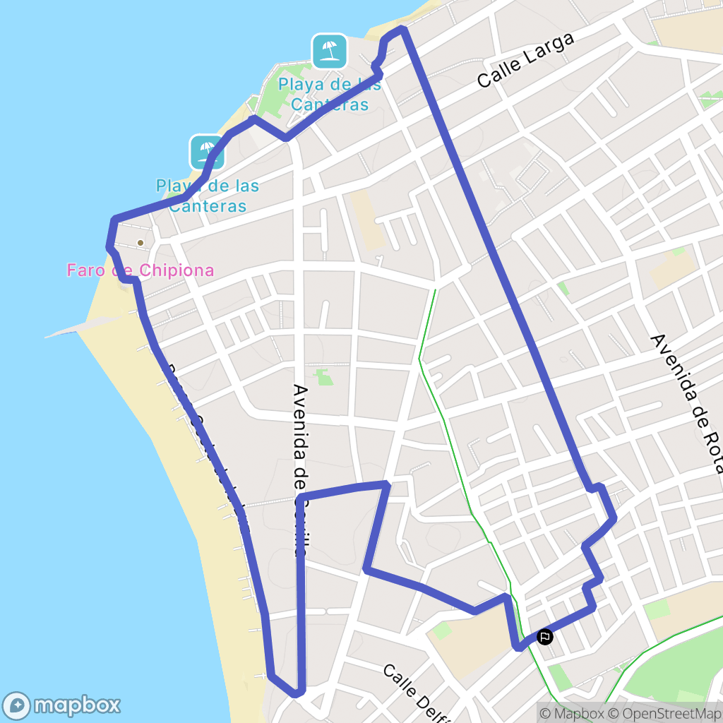 Chipiona : carte du parcours de randonnée - Spain