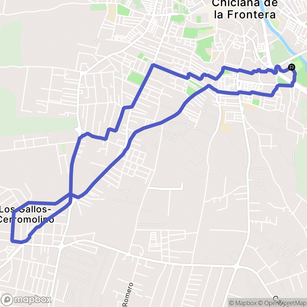 Chiclana de la Frontera : carte du parcours de randonnée - Spain
