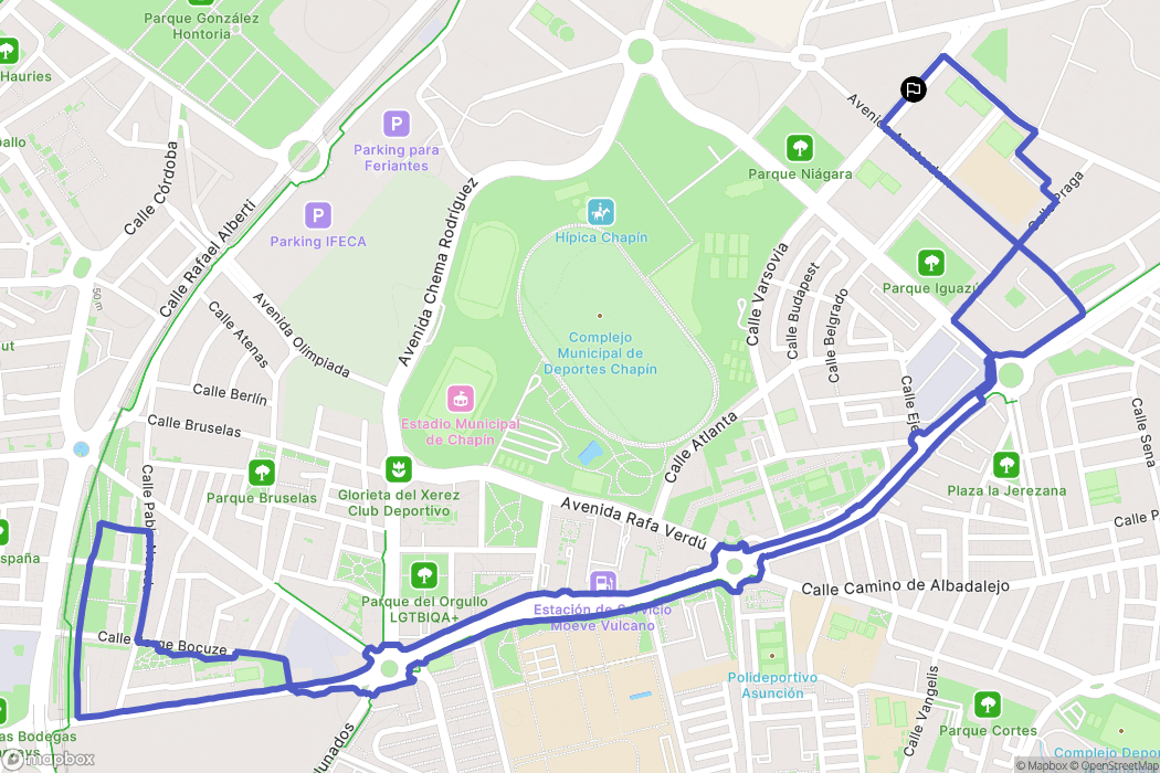 Jerez de la Frontera : carte du parcours de randonnée - Spain