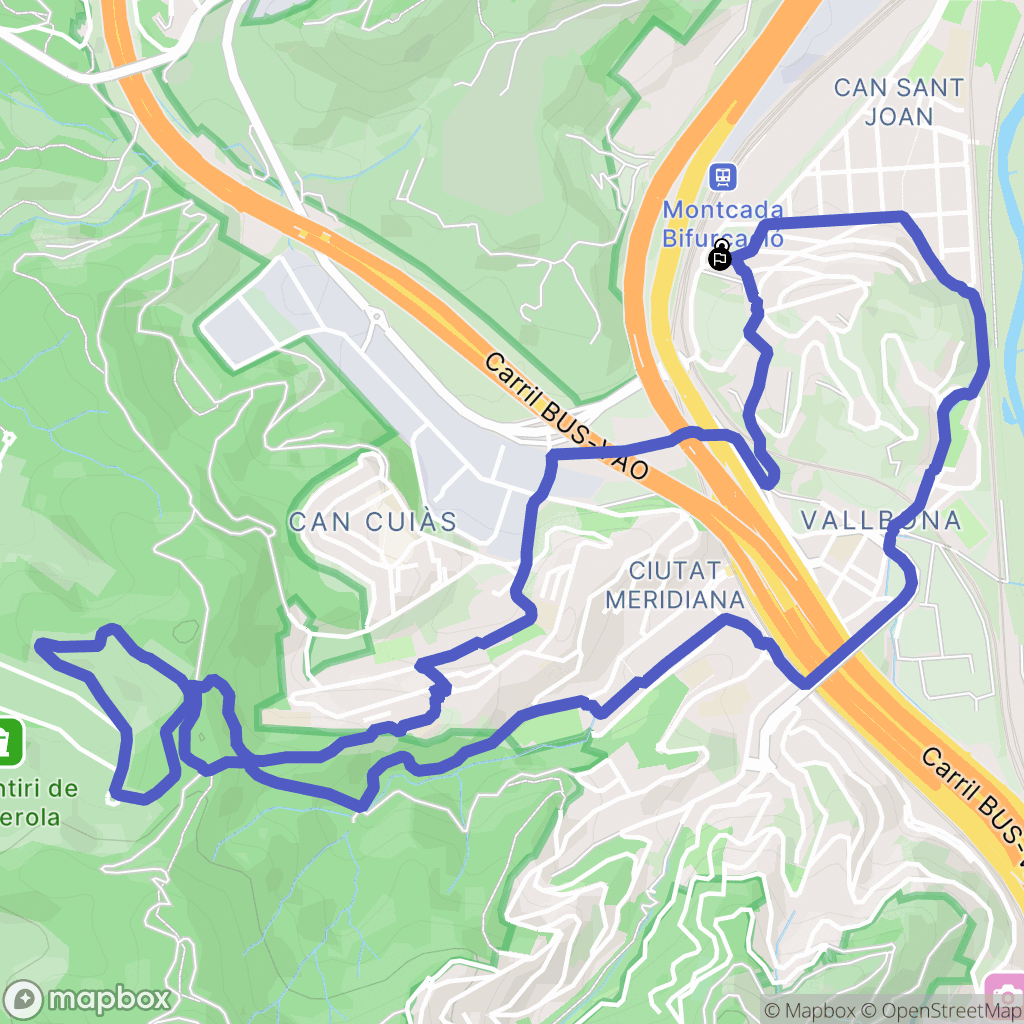 Montcada i Reixac : carte du parcours de randonnée - Spain