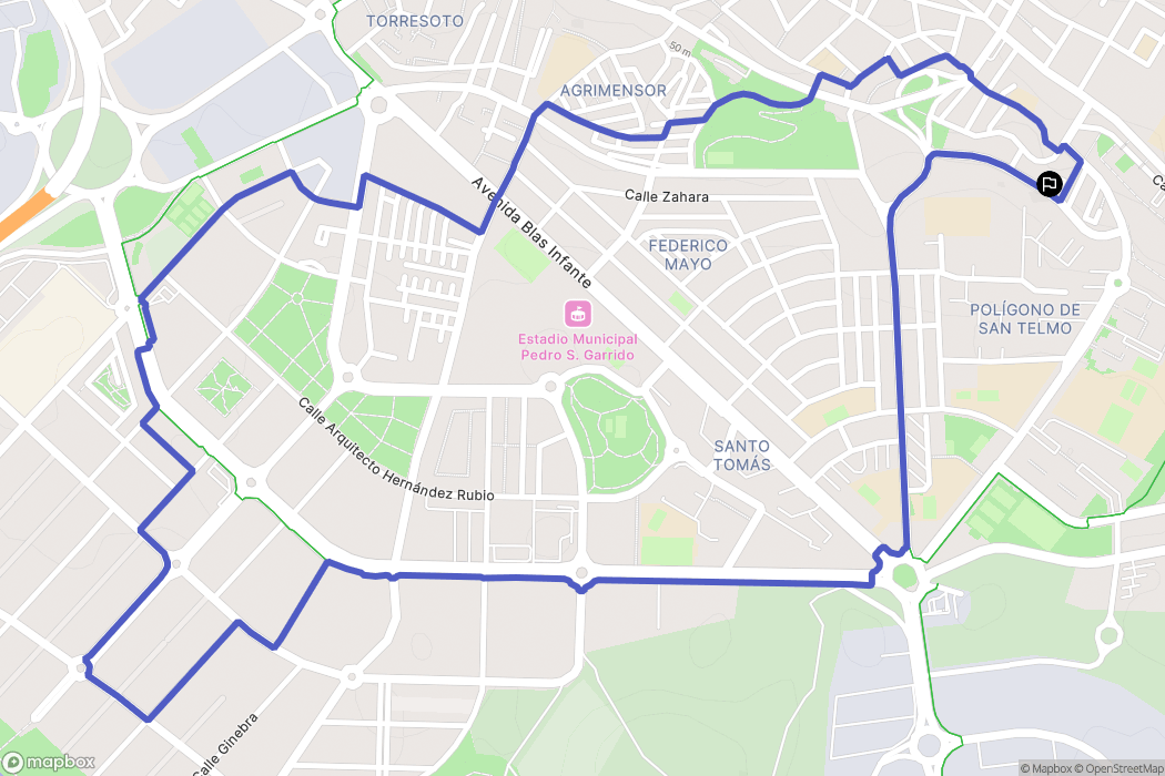 Jerez de la Frontera : carte du parcours de randonnée - Spain