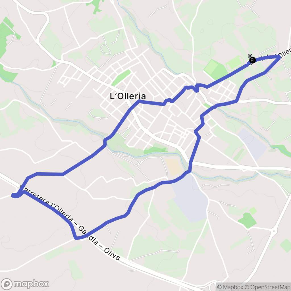 L'Olleria : carte du parcours de randonnée - Spain