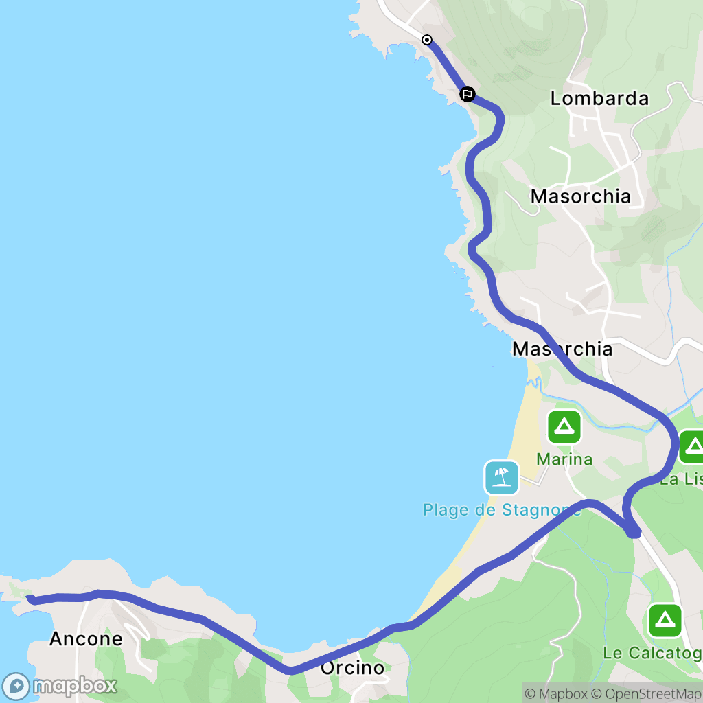 Casaglione : carte du parcours de randonnée - France