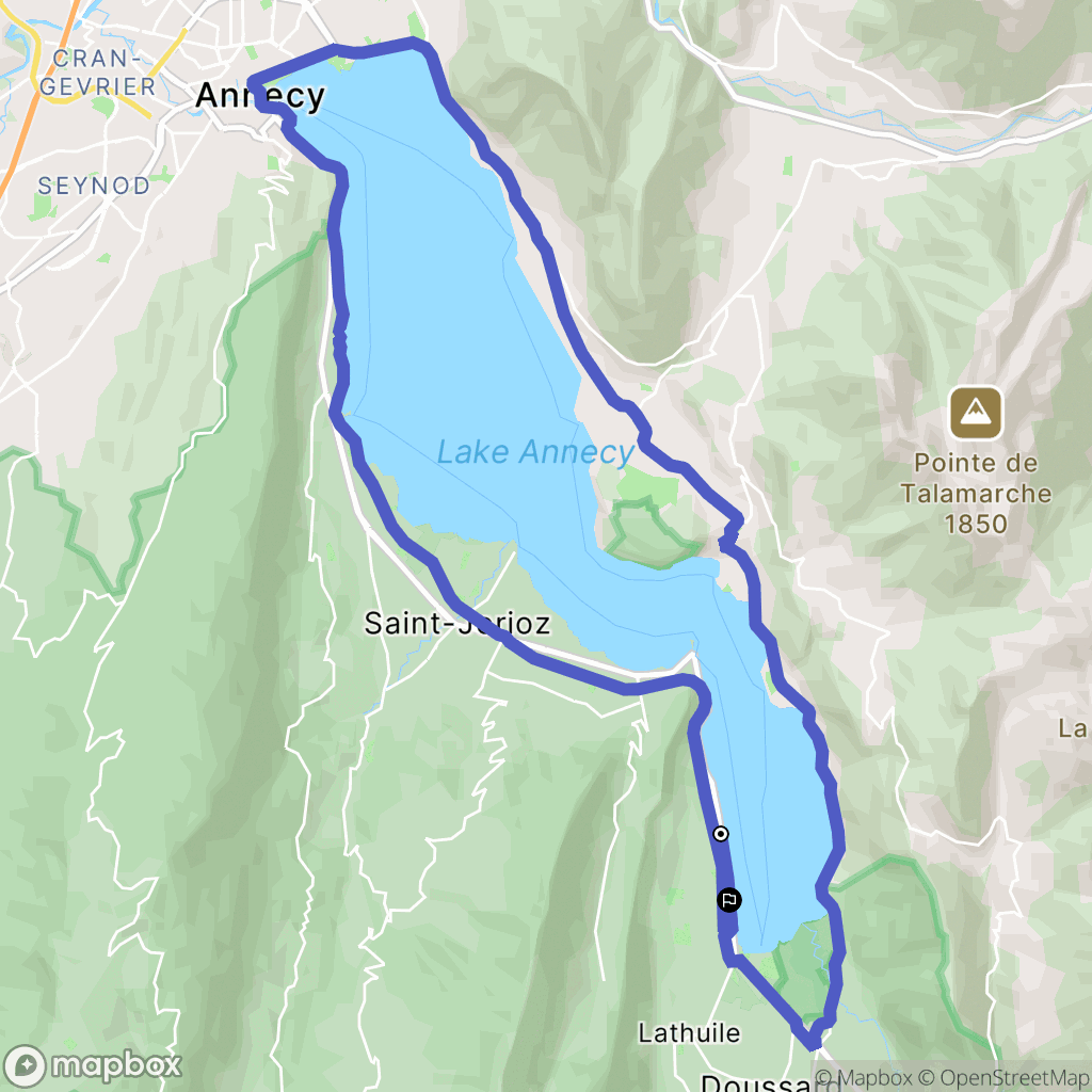 Doussard : carte du parcours de randonnée - France