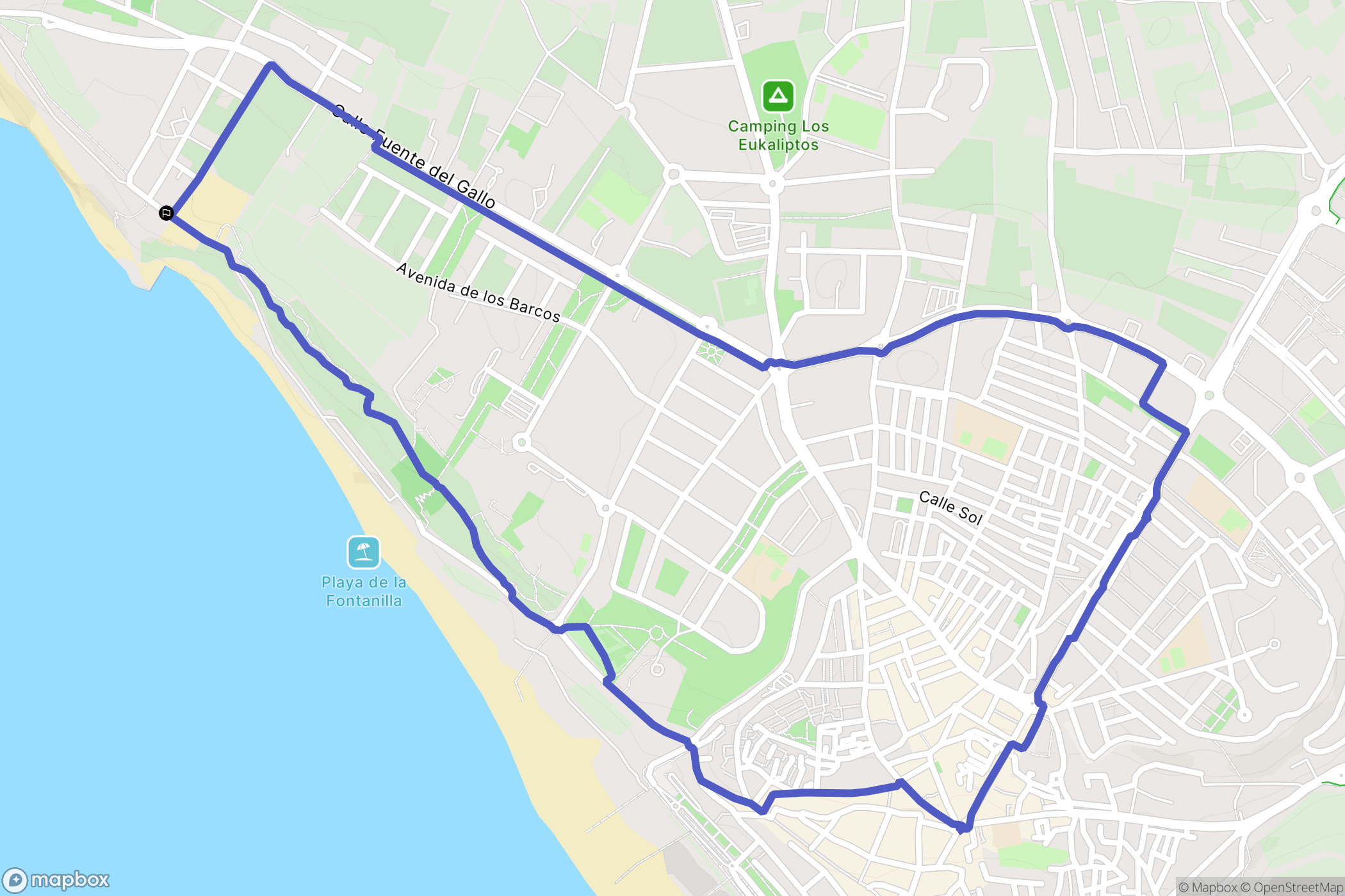  : carte du parcours de randonnée - Spain