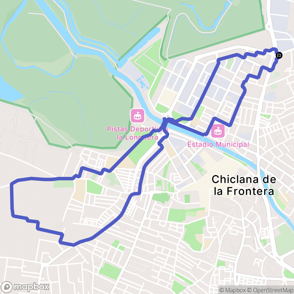 Chiclana de la Frontera : carte du parcours de randonnée - Spain