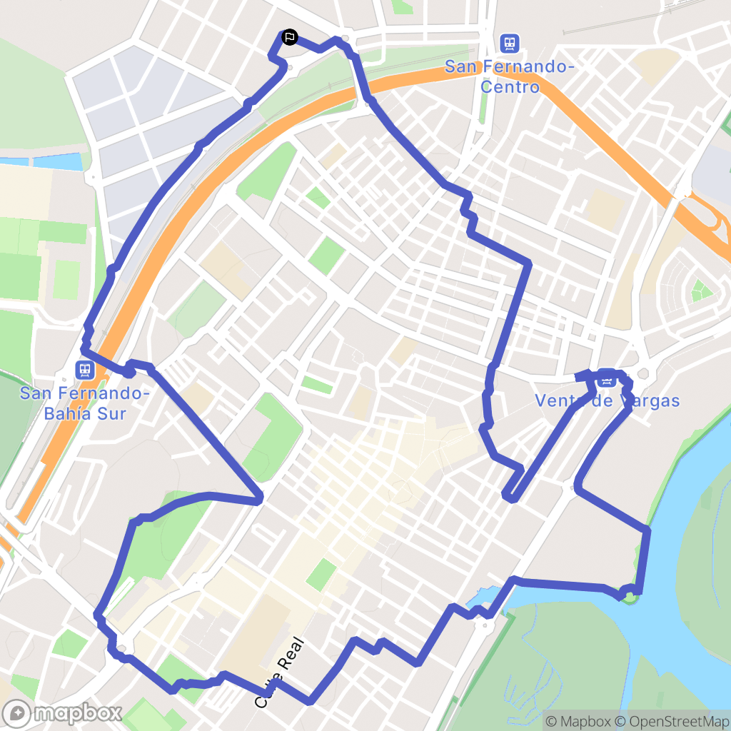 San Fernando : carte du parcours de randonnée - Spain