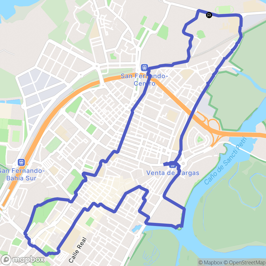 San Fernando : carte du parcours de randonnée - Spain